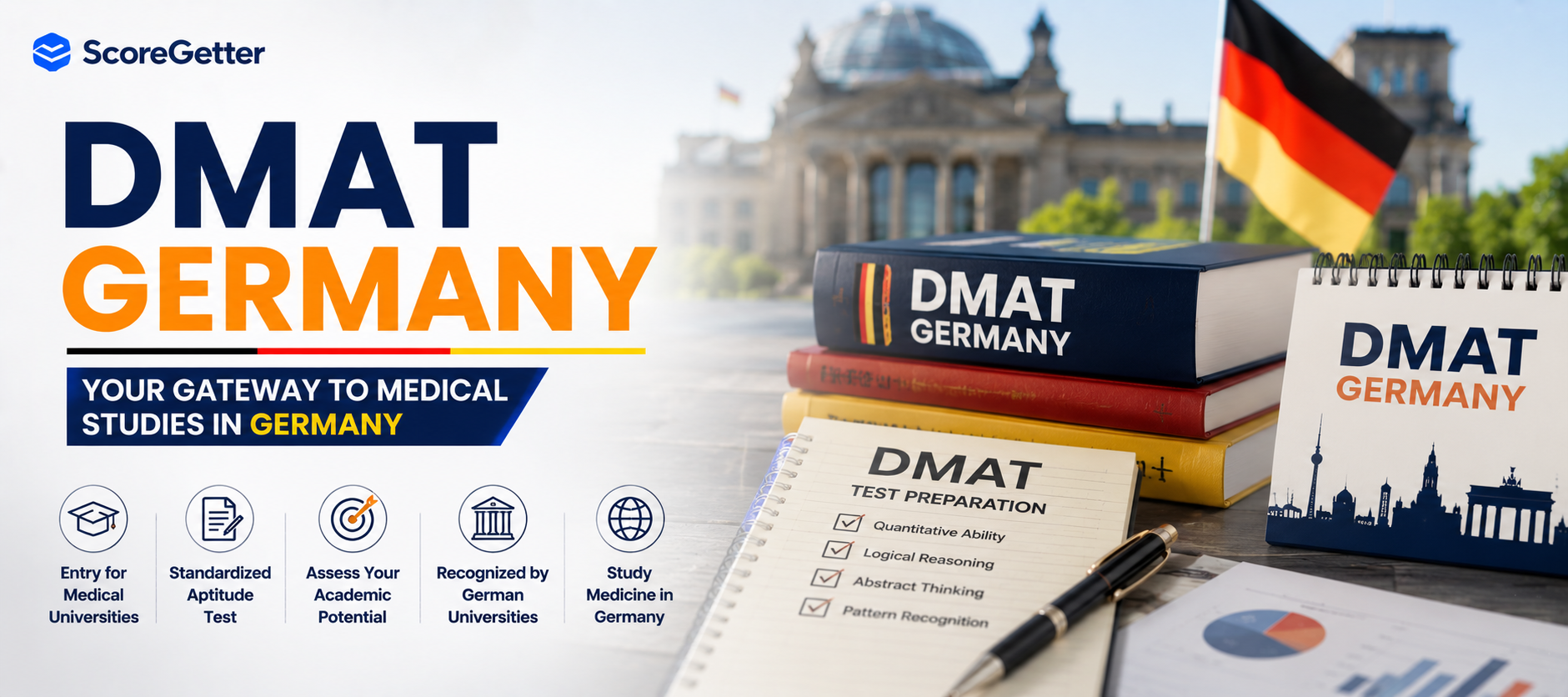 dMAT Germany test preparation guide with books, study checklist,